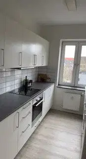 apartment Bright and Share-Friendly 3-Room Apartment of 100 m² with Stylish Kitchen and Washer-Dryer Tower