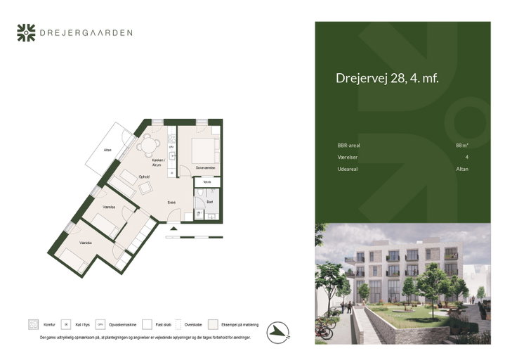 Lys 4-værelses lejlighed nær Nørrebro Station - Drejervej, København NV - 0