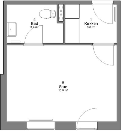 Ungdomsbolig på 30 m² nær Campus Vejle - Egely Alle, Vejle - 1