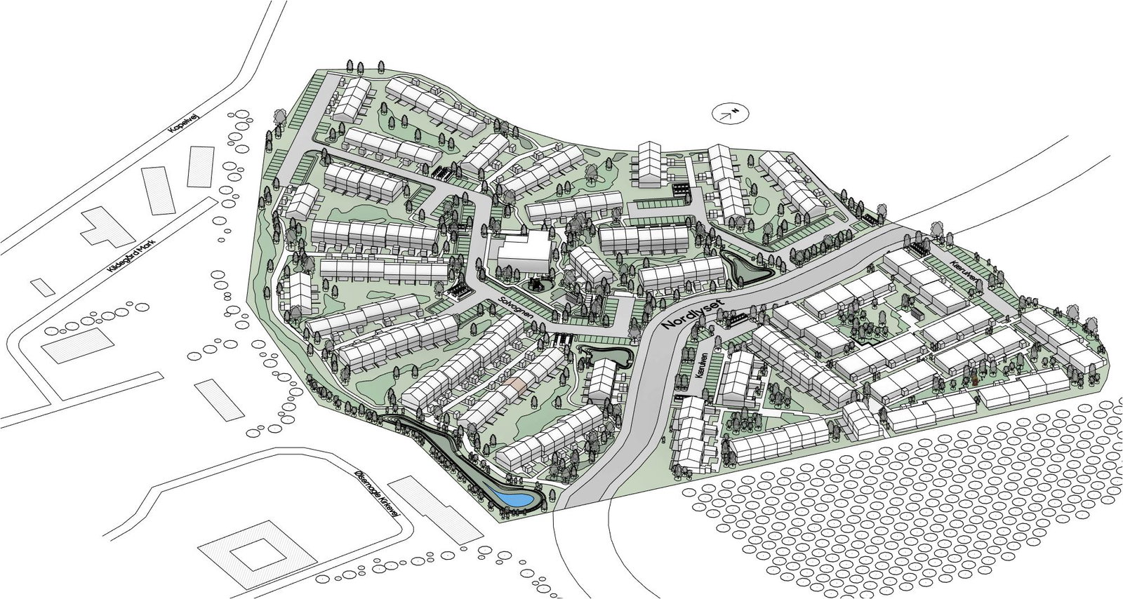 townhouse Rækkehus i et plan i moderne bofællesskab