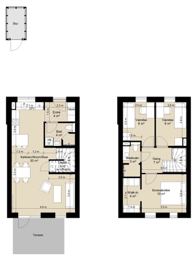 Rækkehus i to plan i moderne bofællesskab - Solvognen, Køge - 1