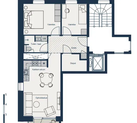 apartment Bright and modern 3-room apartment in Hillerød