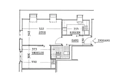 apartment Lys 2-værelses bolig med elevator i Vestbyen