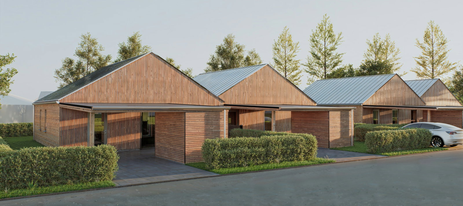 townhouse Nybyggede boliger med have og carport i Lindved