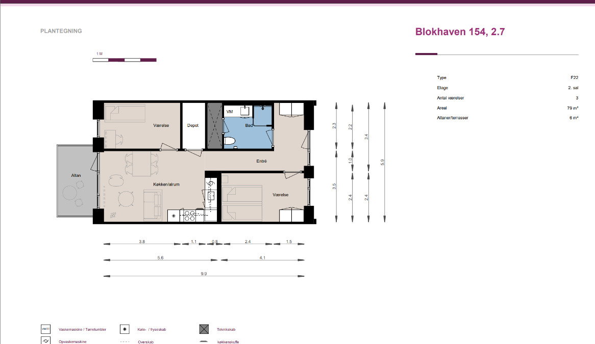 apartment Lækker lejlighed på 80 m2