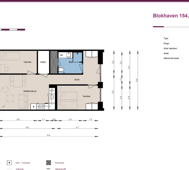 apartment Lækker lejlighed på 80 m2