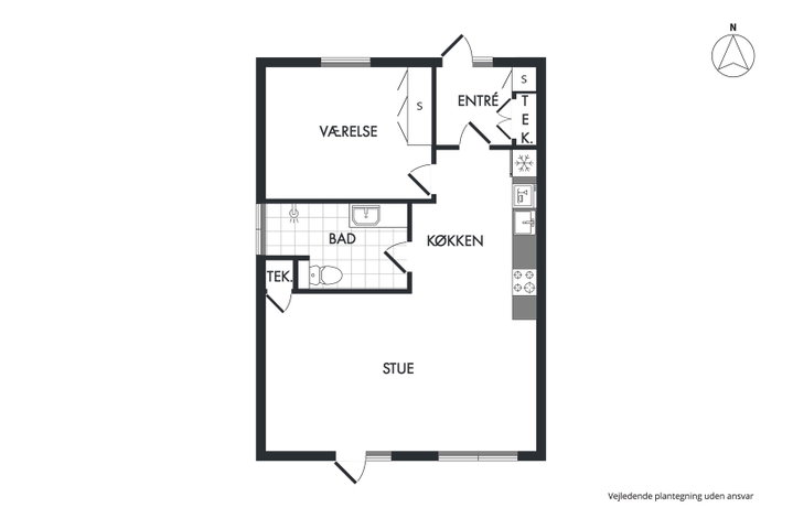 Bright 2-Room Apartment with Private Terrace - Hedelunden, Greve - 0