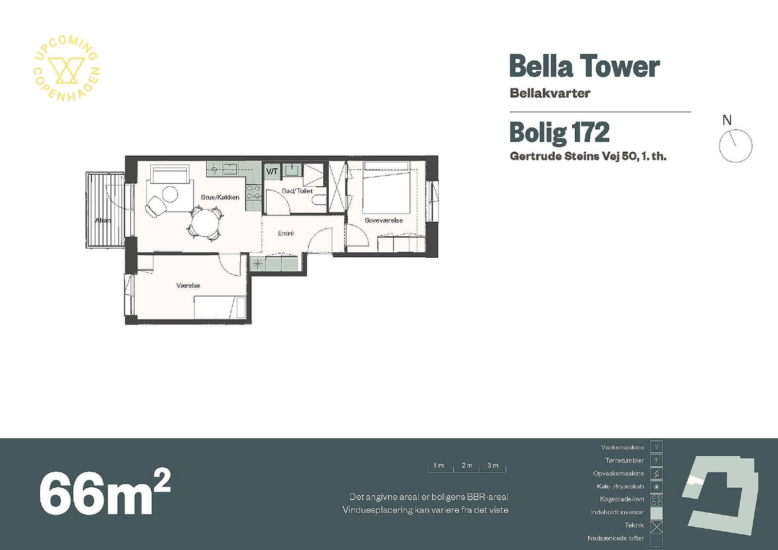 apartment Indbydende bolig på 66 m²
