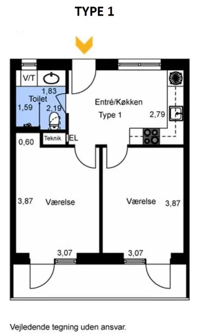 Lys 3-værelses lejlighed med terrasse - Engtoften, Viby J - 4