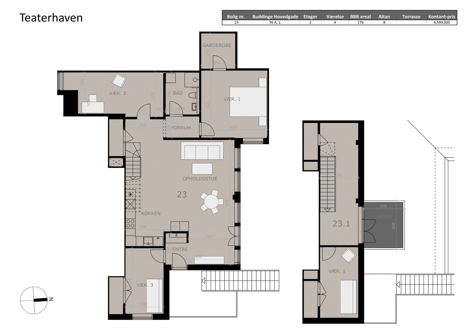 apartment Bright two-storey home with balcony