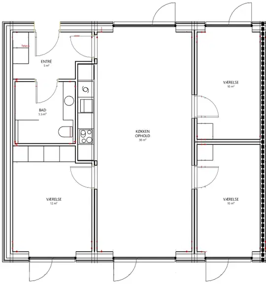 townhouse Moderne 1-plans rækkehus med egen have