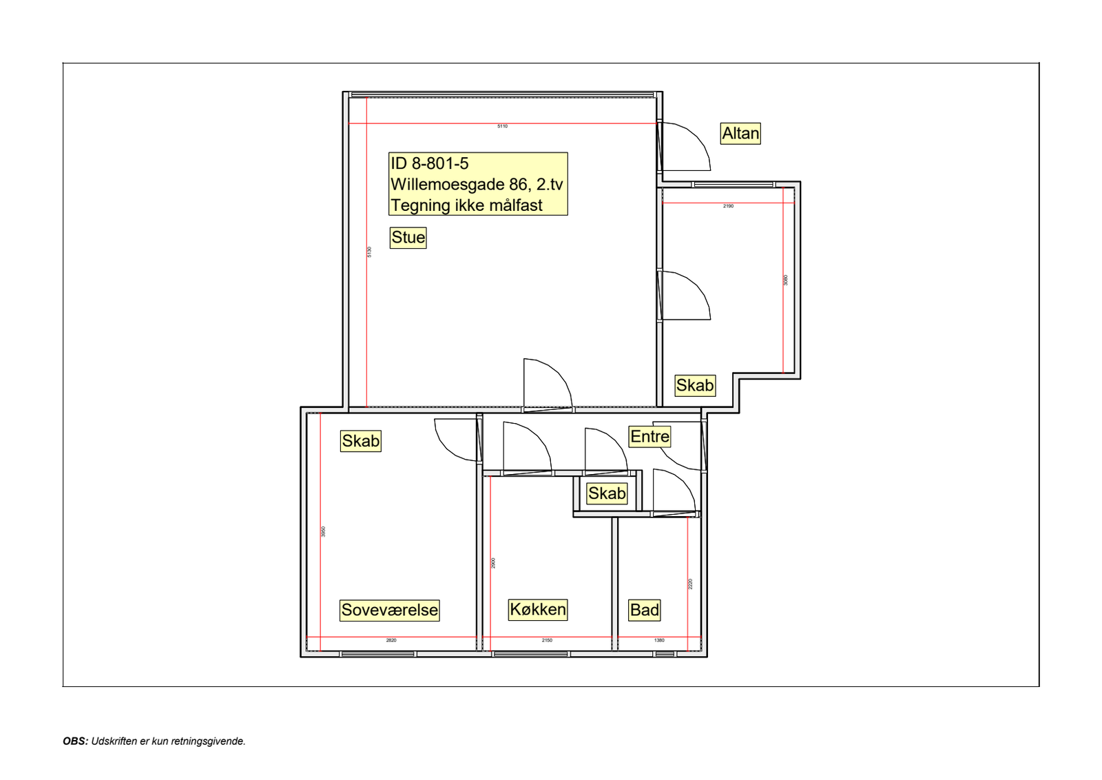 Visual presentation of the listing