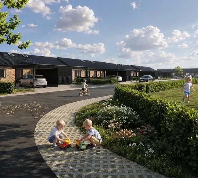 townhouse MEJRUP: 3-vær bolig på 86 kvm med egen parkering og have