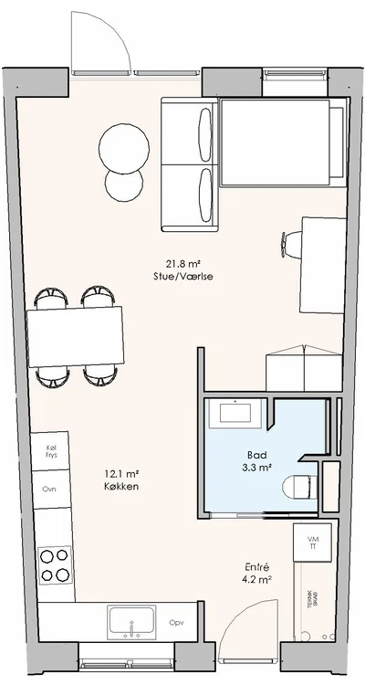 HOLSTEBRO C: 1-værelses, rummelig bolig med altan/terrasse - Hjalmar Sørensens Vej, Holstebro - 1