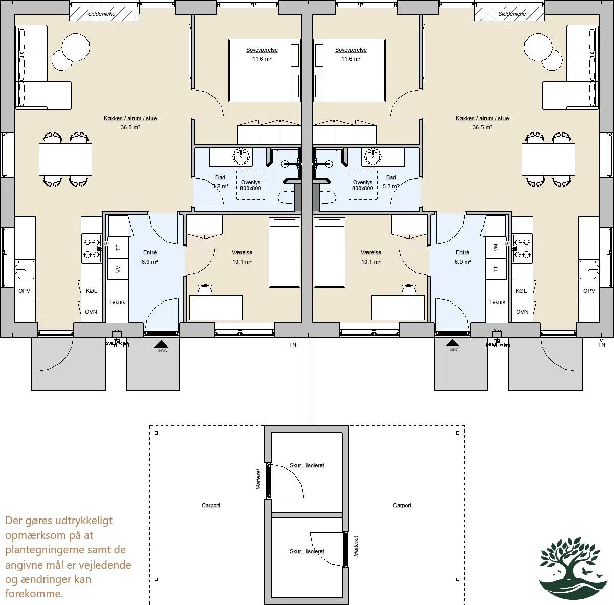 townhouse SKOVBUNDEN - Bo i naturrigt område, 3-vær. lys og moderne bolig
