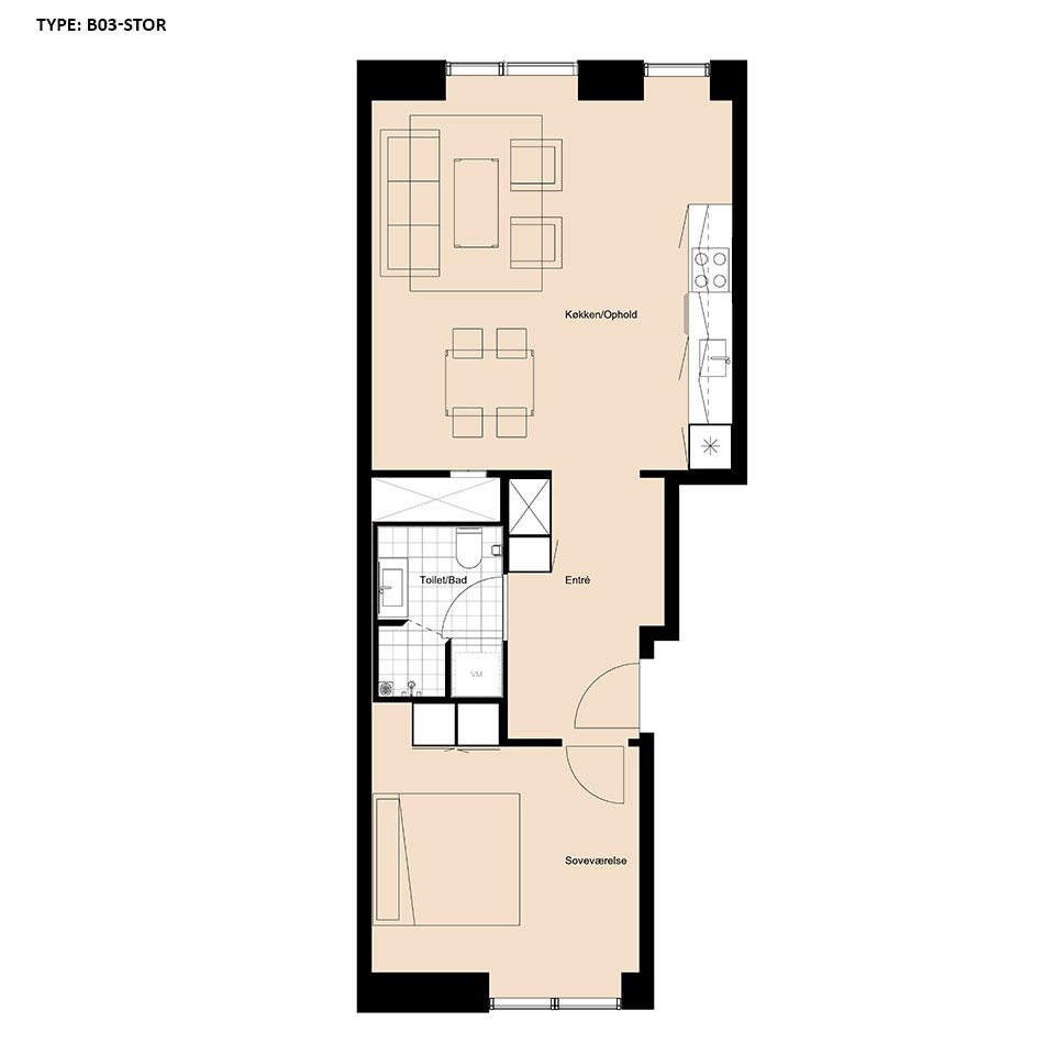 apartment Bright 2-Room Apartment of 72 m² Near Gartnertorvet