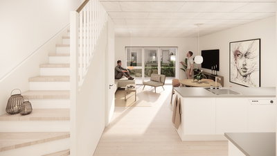 Moderne 4-værelses rækkehus med terrasse og altan - Takvingen, Årslev - 2