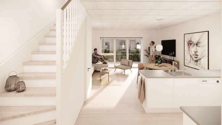 Bright 4-Room Terraced House with Terrace and Balcony - Takvingen, Årslev - 2
