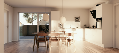 Moderne dobbelthuse med have og carport i Jelling - Højengen, Jelling - 1