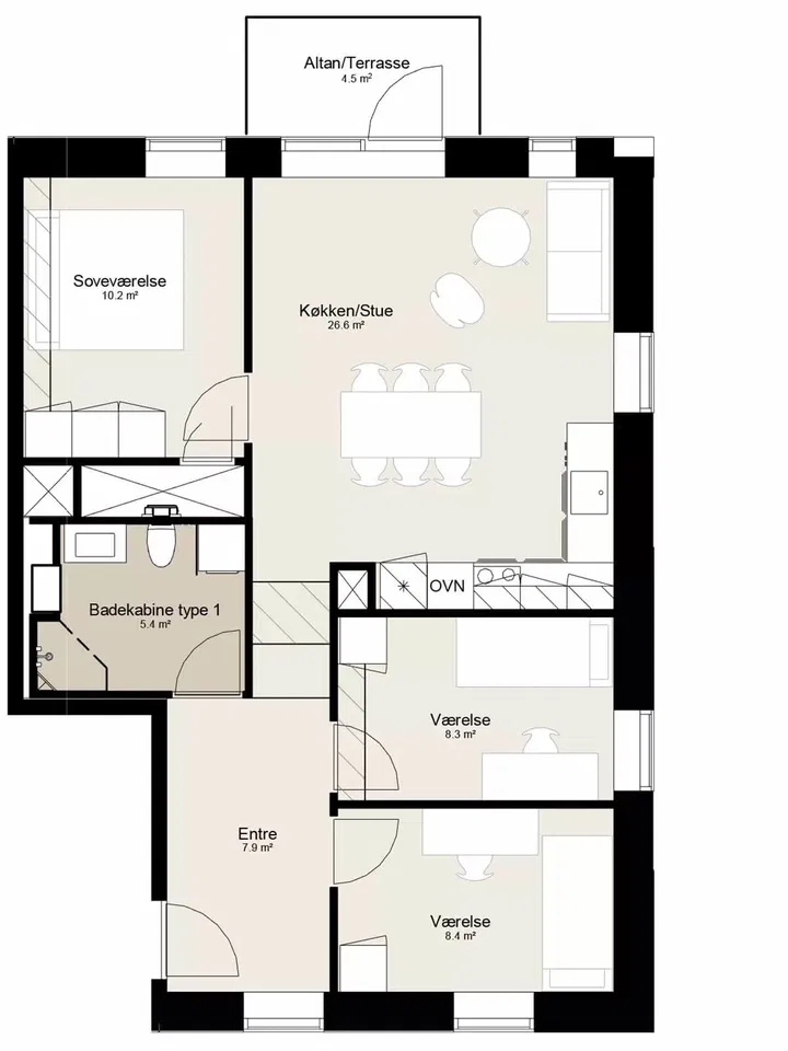 Modern 4-Room Apartment in Horsens - Rantzausbakke, Horsens - 2