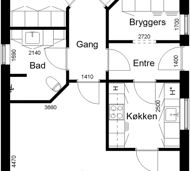 townhouse 3-værelses rækkehus med have i Vegger