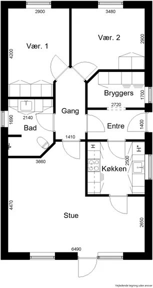 townhouse 3-værelses rækkehus med have i Vegger