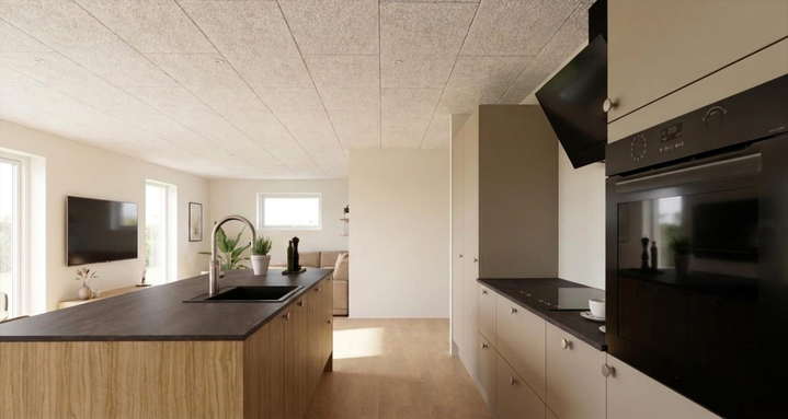 Moderne funkisrækkehus med 5 værelser og stor træterrasse - Grønhøj, Langå - 0