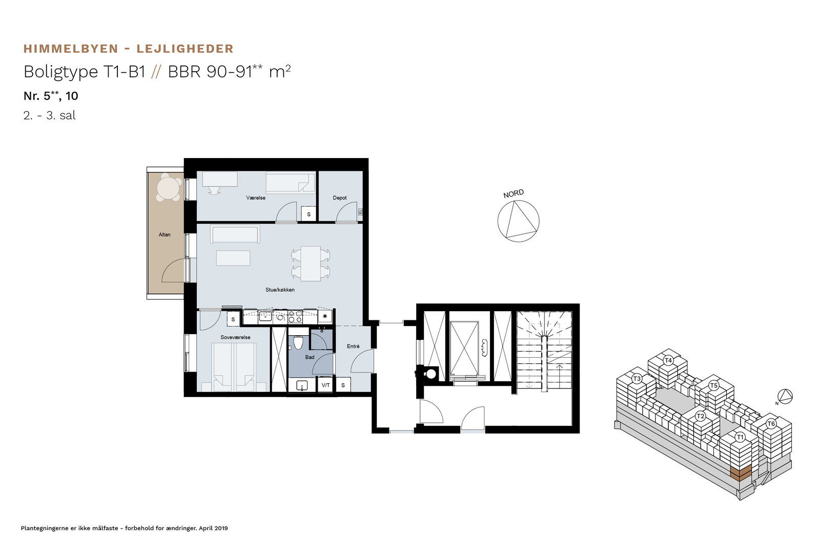apartment 3 værelses i Himmelbyen, Amager