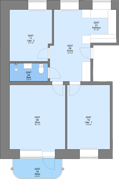 Fin lejlighed på 80 m2 - Knudsgade, Brønderslev - 1