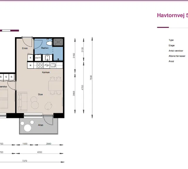 apartment Lækker lejlighed på 54 m2