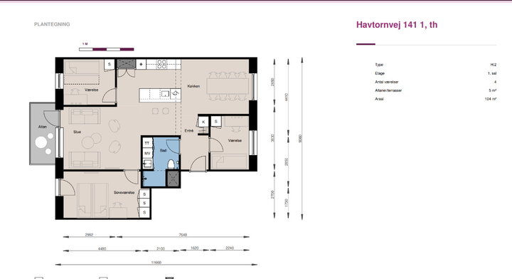Lovely 104 m² Apartment - Havtornvej, Hedehusene - 0