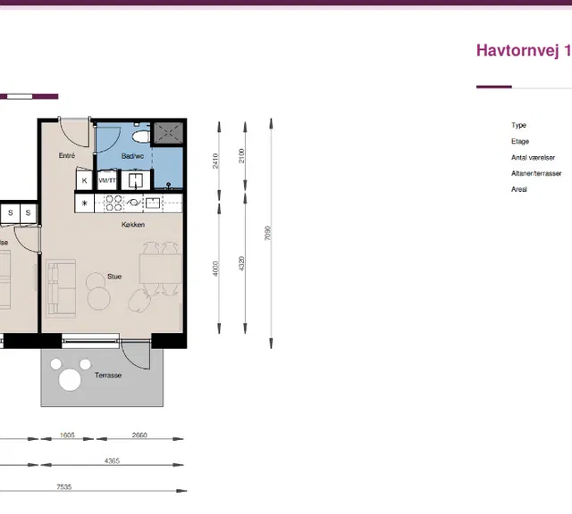 apartment Lækker lejlighed på 53 m2
