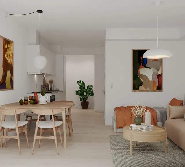 apartment Lys 1-værelses lejlighed med altan