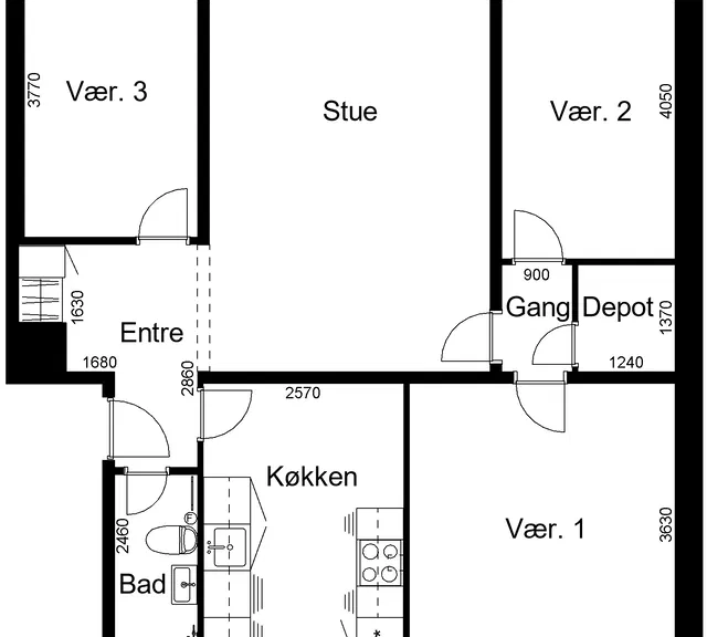 apartment Lejlighed på Farversmøllevej 28 2.th.