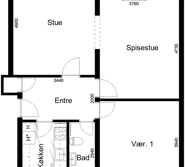 apartment Lejlighed på Løgumklostervej 35 2.th.