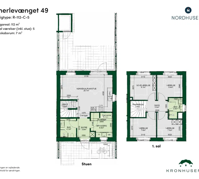 townhouse Moderne 5-værelses rækkehus med have i Ringsted