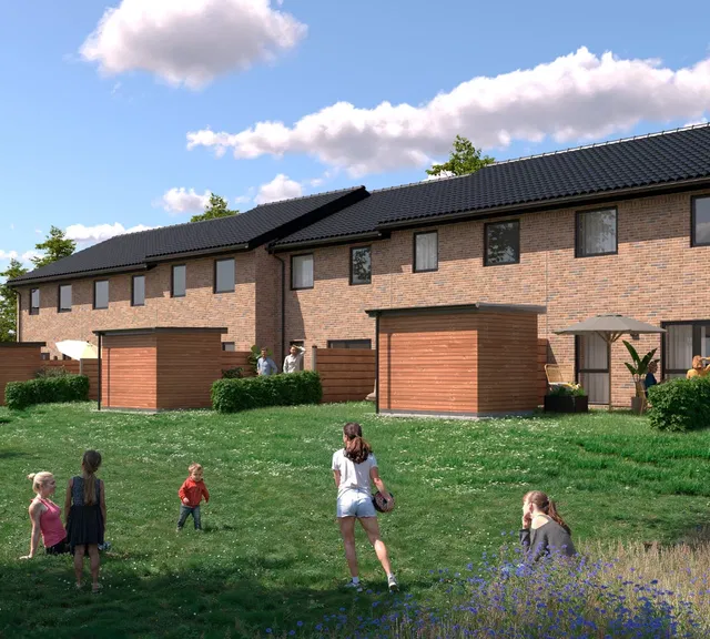 townhouse Lyst rækkehus i to plan med have og terrasser