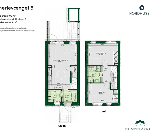 townhouse Lyst rækkehus i to etager med privat have