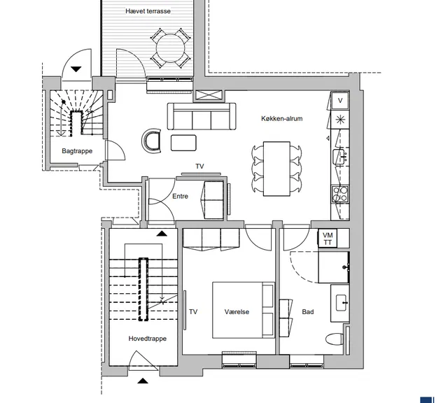 apartment Nyetableret 2-værelses lejlighed med stor altan
