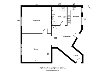 Velindrettet 2-værelses i stueplan på 73 m2 i klassisk rødstensejendom – lyst køkken og rummelig stue - Nyboesgade, Vejle - 1