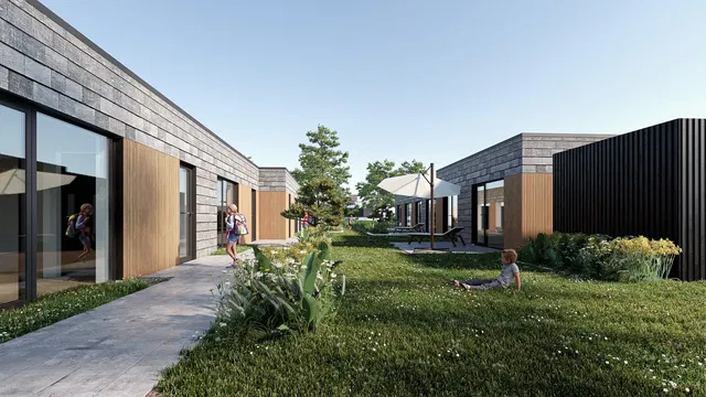 townhouse Moderne etplansrækkehus med privat have i Helsinge