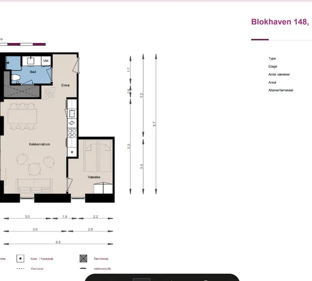 apartment Lækker lejlighed på 70 m2