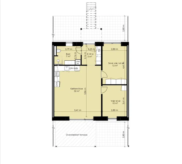 townhouse Moderne 3-værelsesbolig med altan eller terrasse