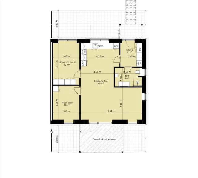 townhouse Moderne 3-værelsesbolig med altan eller terrasse