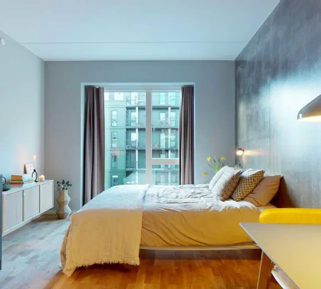 apartment Nybygget urban studio med funktionelt design og skarpe detaljer