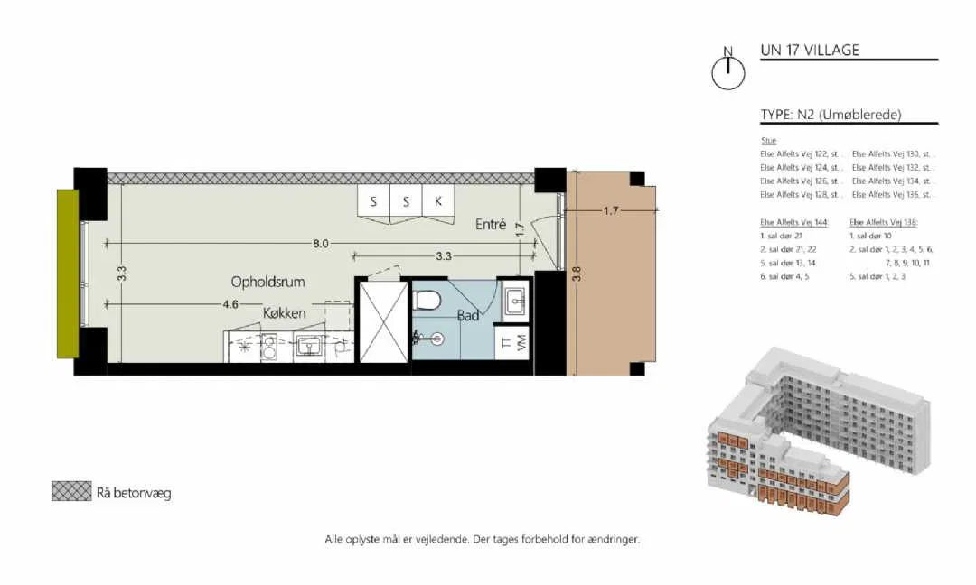 Visual presentation of the listing