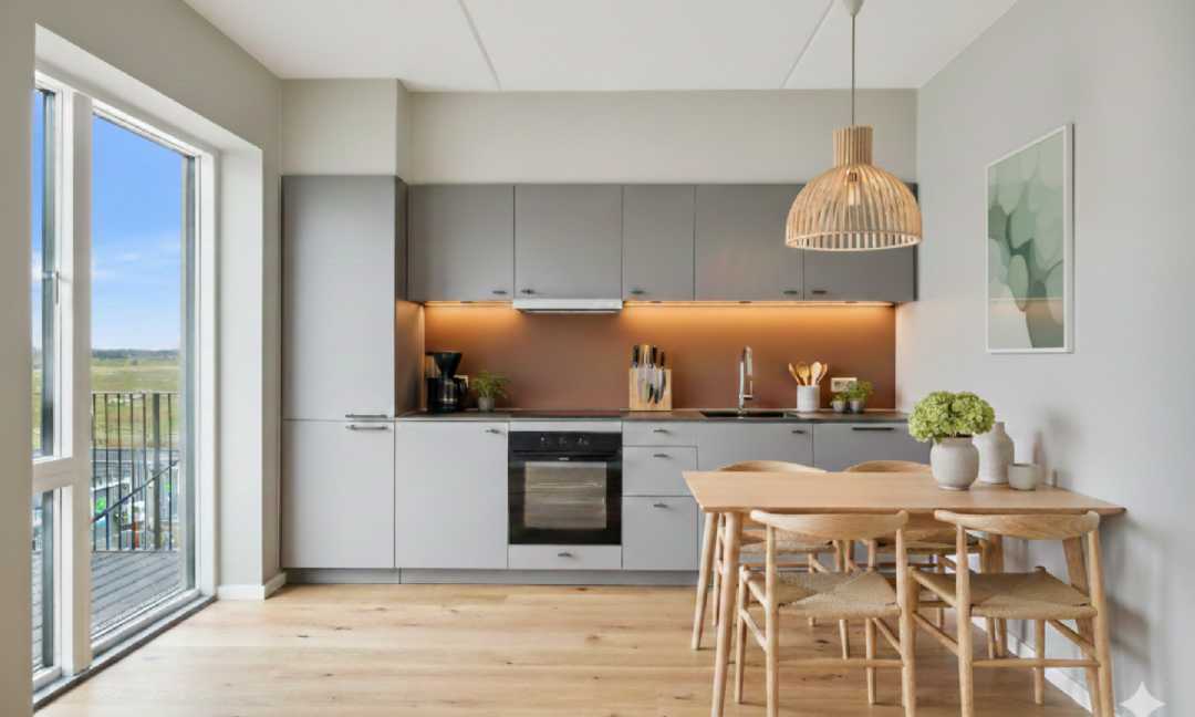 apartment UN17 Søen – Well-Designed 2-Room Rental Apartment with Balcony and Views of the Lake and Fælleden