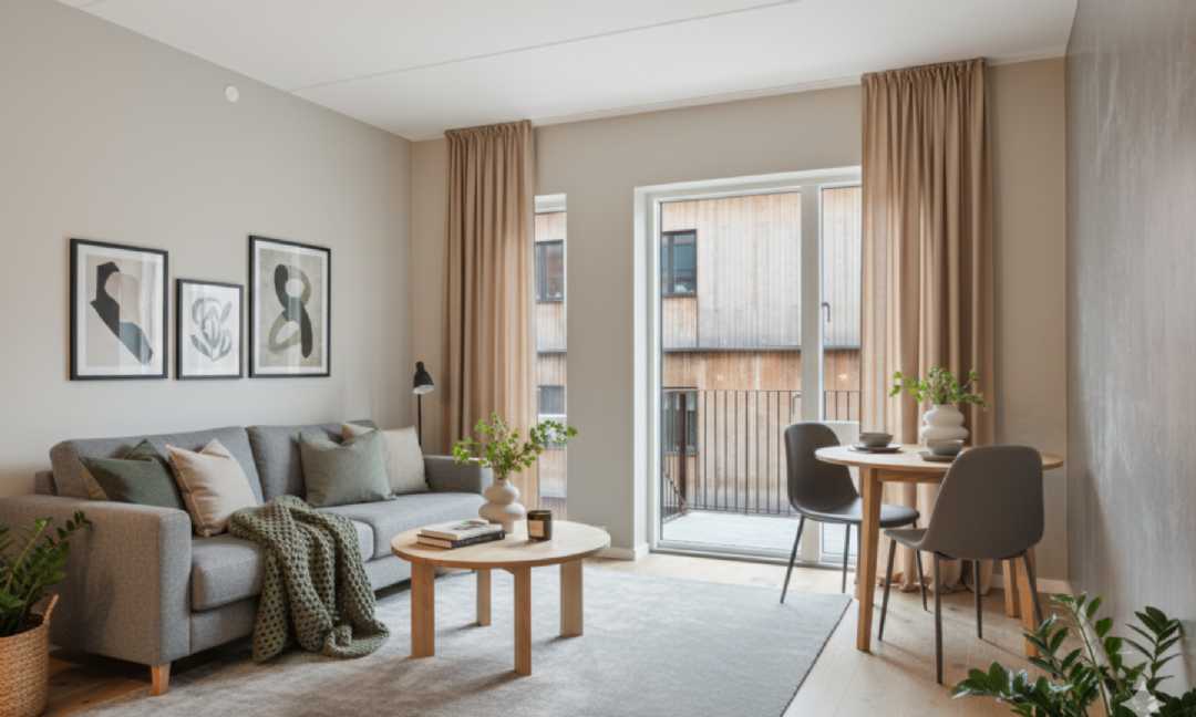 apartment UN17 Søen – Well-Designed 2-Room Rental Apartment with Balcony and Views of the Lake and Fælleden