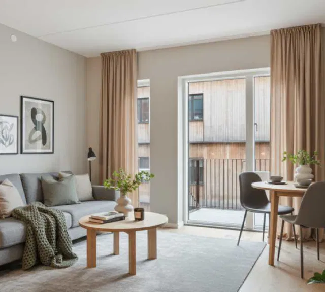 apartment UN17 Søen – Well-Designed 2-Room Rental Apartment with Balcony and Views of the Lake and Fælleden