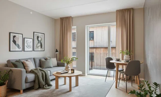 apartment UN17 Søen – Well-Designed 2-Room Rental Apartment with Balcony and Views of the Lake and Fælleden